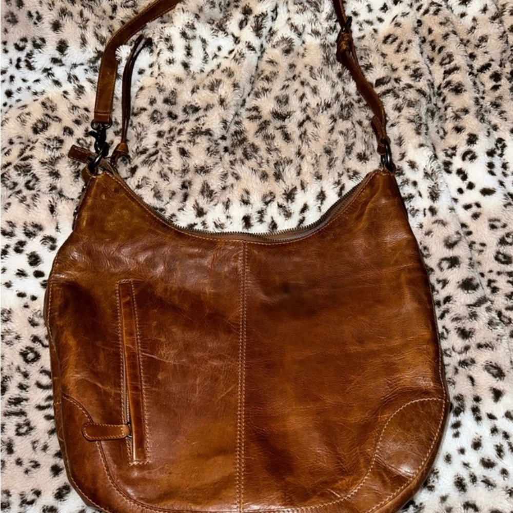Frye Melissa Brown Leather Hobo Bag